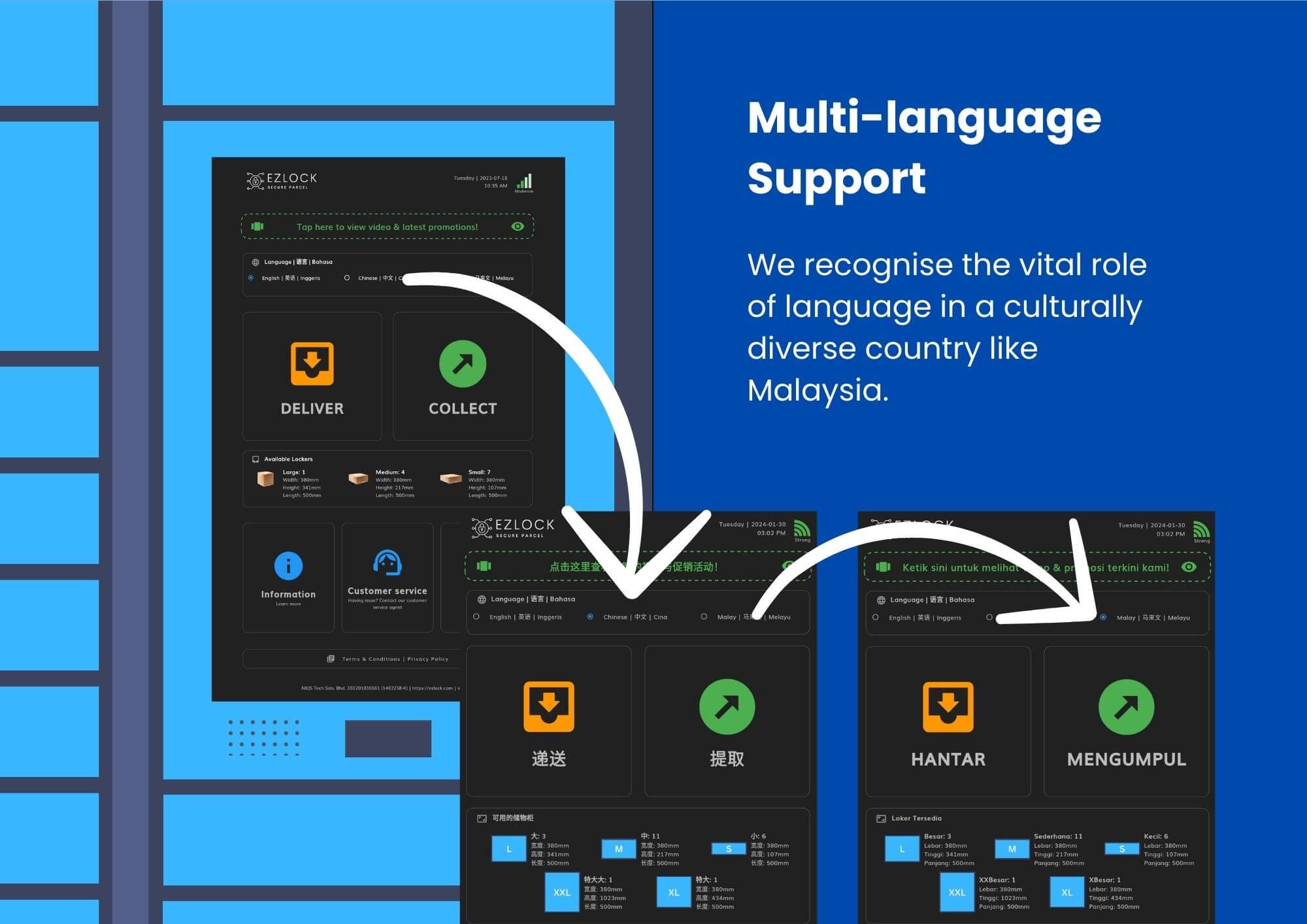 ezlock multi-language system