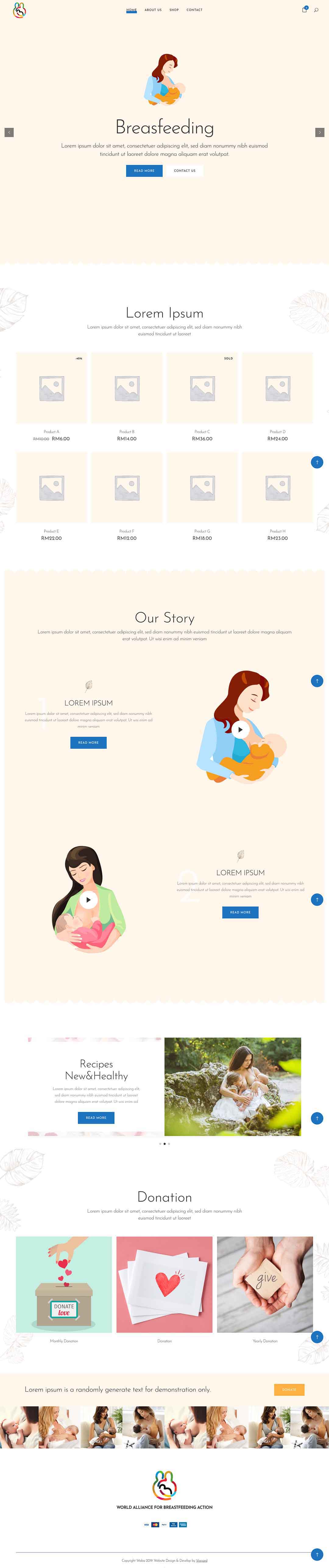 waba ecommerce website shop store world breast feeding
